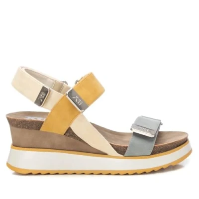 Afbeelding van XTI Sandalen met plateauzool, Dames, Maat: 41, Yellow Hoogwaardig imitatieleer