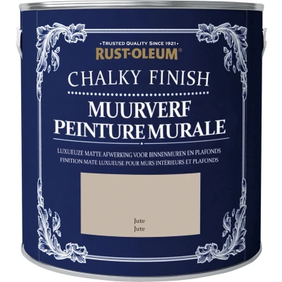 Afbeelding van Rust oleum chalky finish muurverf muren plafond 2,5 liter, jute, blik