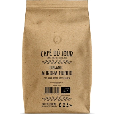 Afbeelding van Café du Jour Organic Aurora Mundo koffiebonen 500 gram