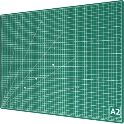 Afbeelding van ACROPAQ Snijmat A2, 60 x 45 cm, Dubbelzijdig bedrukt, Zelf herstellend Groen