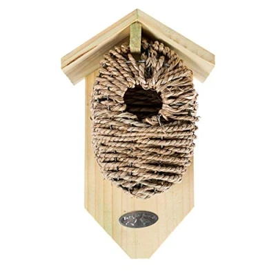 Afbeelding van Homescapes Houten Vogelhuisje met Nestkast van Zeegras