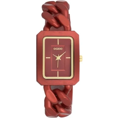 Afbeelding van OOZOO Timepieces rode horloge met schakelarmband C11277