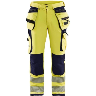 Afbeelding van High Visibility Werkbroek 1997 met 4 Weg Stretch Vis Geel/Marineblauw Maat 62