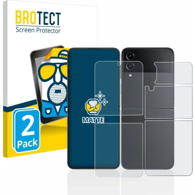 Afbeelding van BROTECT Screenprotector voor Samsung Galaxy Z Flip 4 (Voor+Achter) Folie Beschermfolie matte (2 Stuks)
