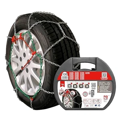 Afbeelding van rd 9 RD9 2 stuks sneeuwkettingen van metaal mm maat 130 met handschoenen inbegrepen