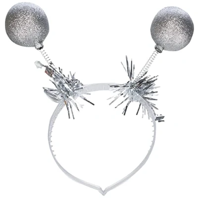 Afbeelding van Boland 04246 haarband glitter bal, zilver, veer, disco, Alien, glanzend, hoofdtooi, carnaval, Halloween, themafeest, verkleding, theater, accessoire
