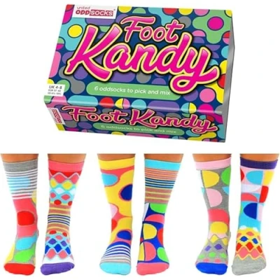 Afbeelding van Oddsocks mismatched sokken 6 verschillende Kandy maat 37 42