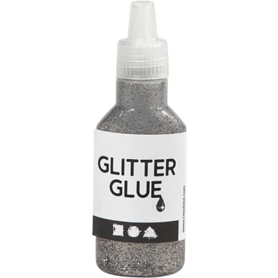 Afbeelding van Creotime Glitterlijm 25 Ml Zilver