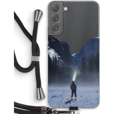 Afbeelding van Case Company® hoesje met Koord geschikt voor Samsung Galaxy S22 Plus Wanderlust Telefoonhoesje Zwart Bescherming aan alle Kanten en Over de Schermrand