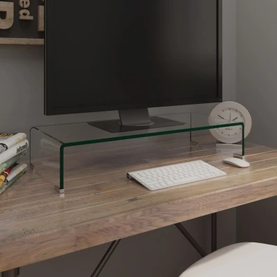 Afbeelding van Tv meubel/monitorverhoger transparant 70x30x13 cm glas