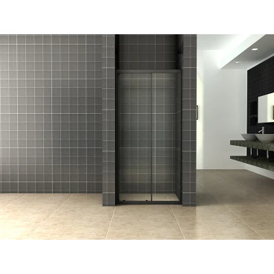 Afbeelding van Wiesbaden Skyline schuifbare nisdeur 1400x2000 mat zwart 8mm NANO