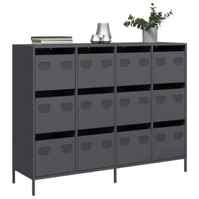 Afbeelding van vidaXL Dressoir 135x39x103,5 cm koudgewalst staal antracietkleurig