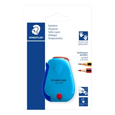 Afbeelding van Staedtler 511 blister 1 puntenslijper gebruik met tank willekeurige kleuren 130 Bk