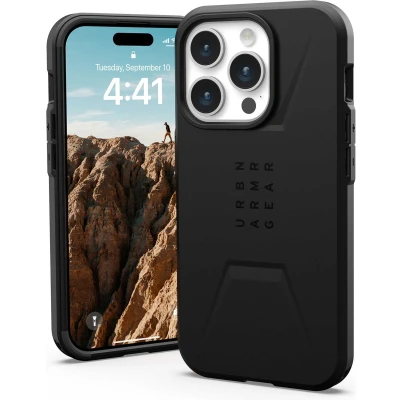 Afbeelding van Urban Armor Gear Civilian MagSafe Backcover Apple iPhone 15 Pro Zwart compatible