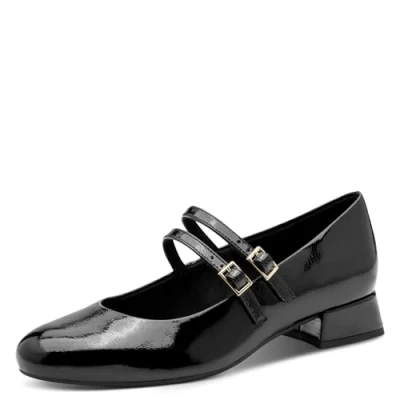 Afbeelding van Marco Tozzi Ballerina&#039;s met enkelbandjes, Dames, Maat: 39, Black Hoogwaardig imitatieleer