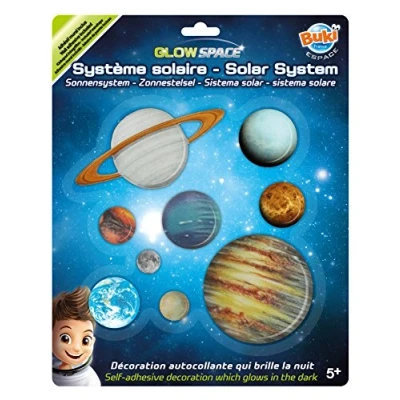 Afbeelding van Buki Solar System glow in the dark muurstickers de kleur Blauw