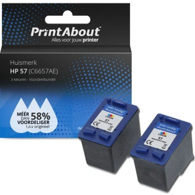 Afbeelding van Huismerk HP 57 (C6657AE) Inktcartridge 3 kleuren Voordeelbundel
