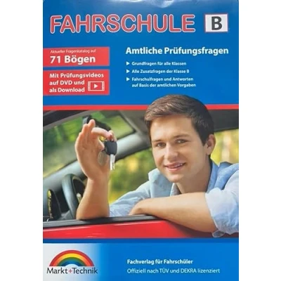 Afbeelding van Führerschein Fragebogen Klasse B Auto Theorieprüfung original amtlicher Fragenkatalog auf 68 Bögen