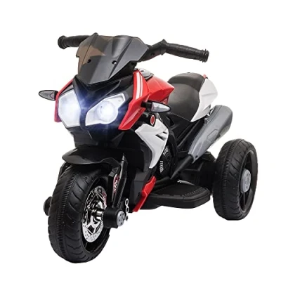 Afbeelding van HOMCOM Elektrische motorfiets voor kinderen, 3 wielen, 6 V, km/u, licht en geluidseffecten, rood