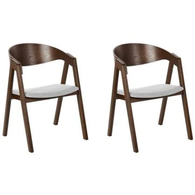 Afbeelding van Beliani YUBA Eetkamerstoel set van 2 Grijs Polyester