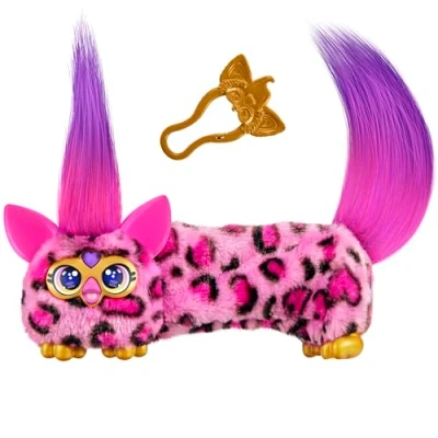 Afbeelding van FURBY DJ Furblets Kitt Ee Luv Mini jouet électronique en peluche avec effets sonores et musique amusants extensibles, parle furbish, imprimé guépard rose