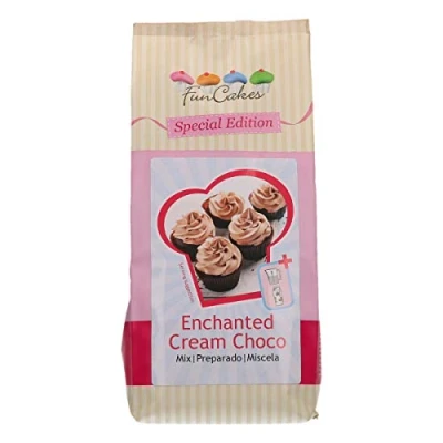 Afbeelding van FunCakes Mix voor Enchanted Cream® Choco: makkelijk te gebruiken chocoladecrème, zeer luchtig, perfect het vullen en invetten van taarten of als vulling op cupcakes. 450 g.