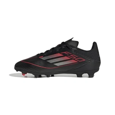 Afbeelding van adidas Performance F50 League FG/MG Unisex Voetbalschoenen met kunststof noppen voor kinderen, Maat: 35.5, Core black/iron metallic/lucid red