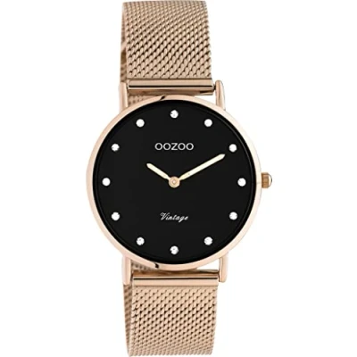 Afbeelding van OOZOO Vintage series rosé goudkleurige horloge met metalen mesh armband C20234 Ø28
