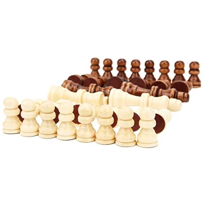 Afbeelding van 32 STKS Houten Internationale Schaakstukken met Geen Advies, Draagbare Toernooi Staunton Entertainment Board Game Set