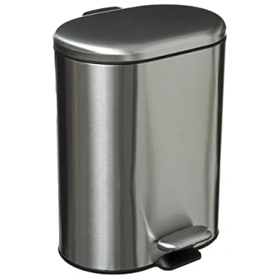 Afbeelding van 5Five Prullenbak/pedaalemmer zilver rvs metaal 6 liter 15x24x30 cm Badkamer en toilet