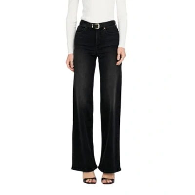 Image de ONLY ONLMADISON Blush HW Wide DNM CRO099 NOOS Jean pour femme Coupe large, Noir délavé, XL / 32L