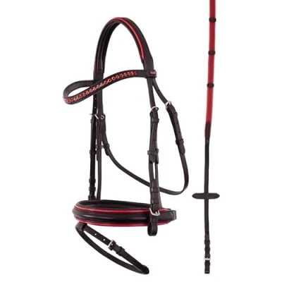 Afbeelding van Premiere Hoofdstel Nantes Zwart/Rood Pony