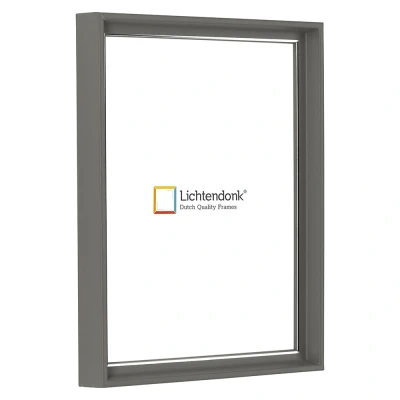 Afbeelding van Design Fotolijst Grijs met Zilverlijn Fotomaat 25x38 Ontspiegeld ACRYLITE� Art.nr. 1075000525383