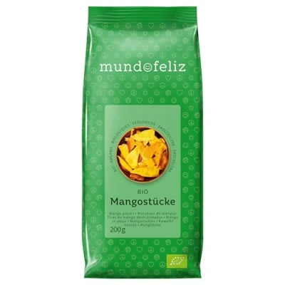 Afbeelding van Mundo Feliz 3 zakjes biologische gedroogde mangostukken, x 200 g