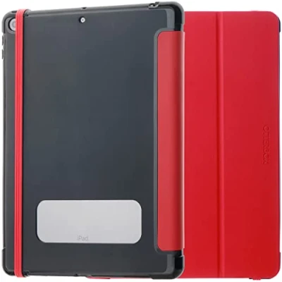 Afbeelding van OtterBox Beschermhoes React Folio voor iPad 10,2 inch (8e generatie 2020/9e 2021), schokbestendig, valbescherming, dunne beschermhoes, getest volgens militaire normen, rood levering