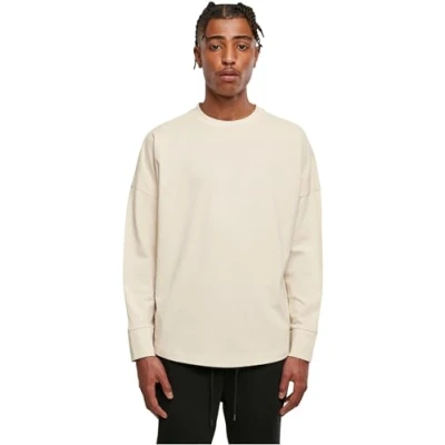 Afbeelding van Oversized herenshirt &#039;Cut Longsleeve&#039; met ronde hals Sand 3XL