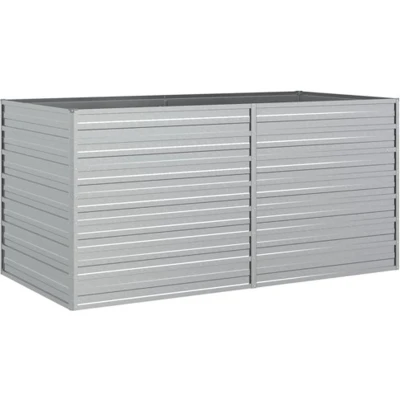 Afbeelding van Plantenbak verhoogd 160x80x77 cm gegalvaniseerd staal zilver