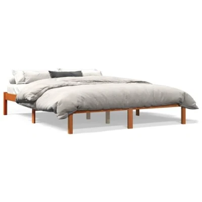 Image de vidaXL Cadre de lit sans matelas cire marron 150x200cm bois pin massif