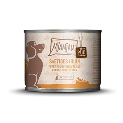 Afbeelding van MjAMjAM Dog Puur Vlees Lekker Blik 6x200g Kip