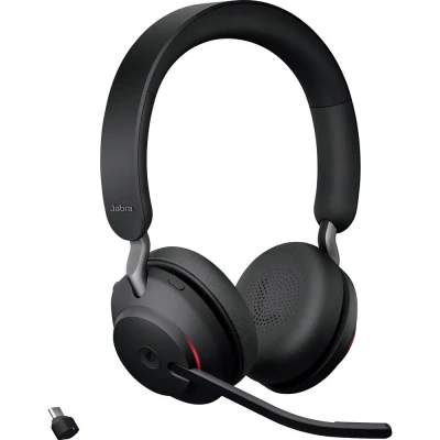 Afbeelding van Jabra Evolve2 65 MS On Ear headset Telefoon Bluetooth Stereo Zwart Volumeregeling, Indicator voor batterijstatus, Microfoon uitschakelbaar (mute)