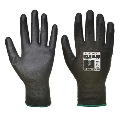 Afbeelding van Palm handschoen PU Zwart Maat L (5 paar)