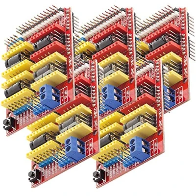 Afbeelding van AZDelivery 5 x CNC Schild V3 ontwikkelingskaart voor A4988 stappenmotor driver Stepper 3D printer compatibel met Arduino Inclusief E Book!