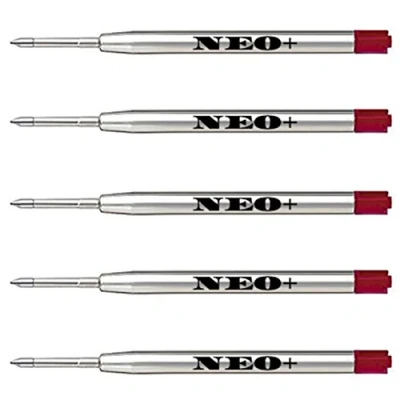 Afbeelding van Hoogwaardige balpenvullingen, goedkoop maar duurzaam, medium punt, ook compatibel met Parker balpen, navulling in G2 stijl, made Germany, 5 x rode inkt