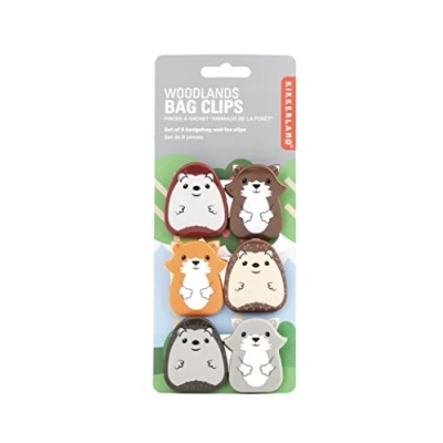 Afbeelding van Kikkerland Woodland Bag Clips Set van 6 Vershoudclips Keuken accessoires Zaksluiters