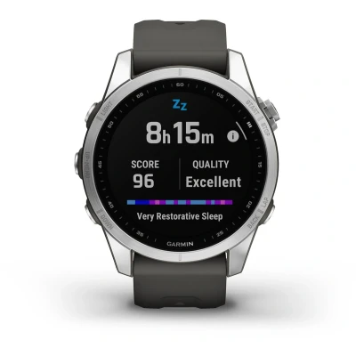 Afbeelding van Garmin Fenix 7S 42mm Zilver (Grijze Siliconenband)