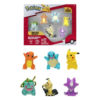 Afbeelding van Bandai Pokémon Pack met 6 figuren, golf 3 Pikachu, Carapuce, Salamese, Bulbizare, Mimiqui, Toxizap JW2684,
