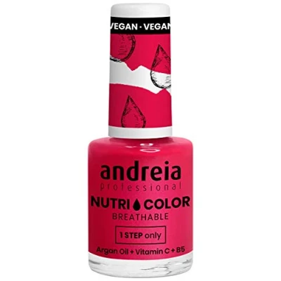 Afbeelding van Andreia Professional NutriColor Nagellak, ademend, veganistisch, kleur NC31 kersenroze, 10,5 ml