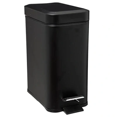 Afbeelding van 5Five Prullenbak/pedaalemmer zwart rvs metaal 5 liter 14x29x30 cm