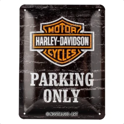 Afbeelding van Nostalgic Art Harley Davidson Parking Only Vintage bord cadeau idee voor motorfans, metaal, retro design, 15 x 20 cm