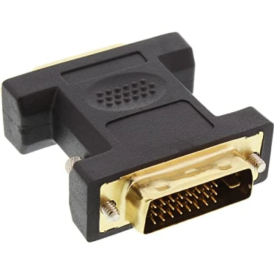 Afbeelding van DVI D Dual Link (m) I (v) adapter verguld / zwart